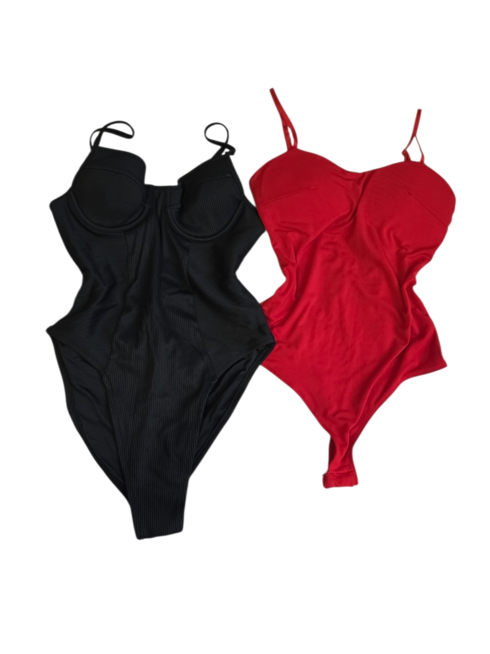 Old Navy Black and Red Sculpted Bodysuits Set